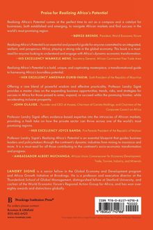 Lob für "Realizing Africa's Potential" von Børge Brende, Wamkele Mene und anderen. ISBN 978-0-8157-4098-8.
