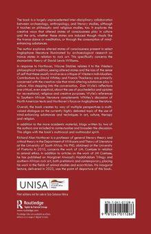 Ein Text erklärt die interdisziplinäre Erforschung veränderter Bewusstseinszustände in Kultur und Kunst. Oben ein UNISA Logo.