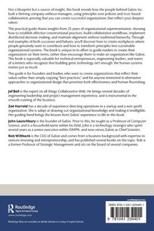 Ein Buchtext beschreibt, wie Galois Inc. ohne Manager erfolgreich wurde. Autoren sind Jef Bell, Zoë Harrold, John Launchbury, Rob Wiltbank. Unten ist ein blaues Routledge-Logo.
