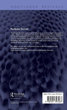 Blauer Hintergrund mit dunklem Muster, prägender "Routledge Revivals" Text, ISBN und Logo unten links.