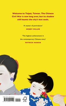 Text oben: "Welcome to Taipei, Taiwan..." Darunter Zitierungen. Illustration: Frau mit Blume.