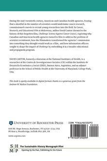 Text zu Filmen über Krebsforschung im 20. Jahrhundert und David Cantor. Logo: University of Rochester Press.