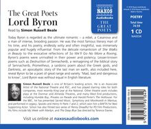 Lord Byron - The Great Poets, CD