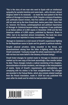 Ein Text beschreibt George Orwells "Homage to Catalonia", seine Veröffentlichungsgeschichte und Änderungen durch Orwell selbst.