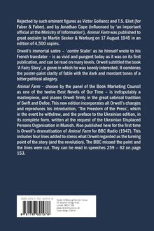 Text über George Orwells "Animal Farm", dessen Veröffentlichungen und Bedeutung. ISBN und Verlagsinformation unten.