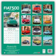 Avonside Publishing Ltd.: Fiat 500 2025 - 16-Monatskalender, Kalender