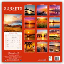 Avonside Publishing Ltd: Sunsets - Sonnenuntergänge 2025 - 16-Monatskalender, Kalender