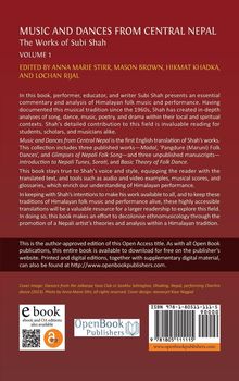 "Music and Dances from Central Nepal: The Works of Subi Shah, Volume 1. Edited by Anna Marie Stirr, Mason Brown, Hikmat Khadka, and Lochan Rijal." 

Ein Buchcover in rotem Design mit Infos zu Inhalt und Autoren.