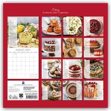 "Baking 16-Month 2027 Calendar" steht oben. Verschiedene Fotos von Kuchen und Gebäck sind darunter angeordnet.