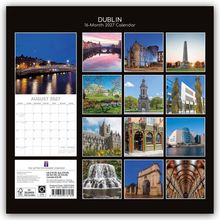 Dublin Kalender 2027: Brücken, Wahrzeichen, Blüten, Architektur. Obelisk, Wasserfall, moderne Skulpturen und historische Gebäude.
