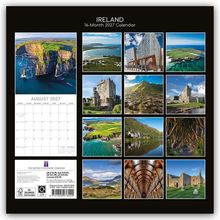 "Ireland 16-Month 2027 Calendar. August 2027. Verschiedene Landschaften und historische Orte in Irland."