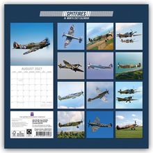 "SPITFIRES 16 Month 2027 Calendar" zeigt historische Flugzeuge in zwölf Bildern, monatliche Kalendereinteilung.
