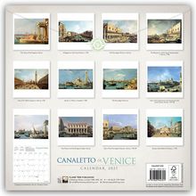 Text: "The Quay of the Dogana, Venice. September. CANALETTO in VENICE CALENDAR 2027." 

Das Layout zeigt Gemälde von Venedig.