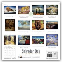 Texte: "Le sommeil (Sleep), c. 1937", "The Enigma of My Desire, 1929" und weitere. Kalender mit Salvador Dalí Gemälden.