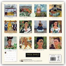 Frida Kahlo Kalender 2027. Enthält Gemälde wie "The Sleep" und "Self Portrait with Monkeys". Kunststofffreie Verpackung.