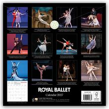 "Royal Ballet Calendar 2027" steht groß in der Mitte. Die Bilder zeigen elegante Ballet-Paare in verschiedenen Szenen.