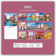 "VENICE. 16-Month 2027 Calendar. Januar 2027. Bilder zeigen venezianische Sehenswürdigkeiten und Kanäle."