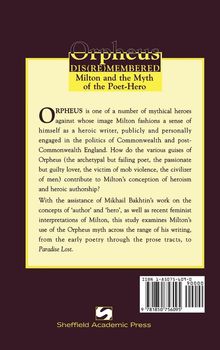 Orpheus DIS(RE)MEMBERED: Milton and the Myth of the Poet-Hero. Gelber Textblock auf dunklem Hintergrund. Unten Logo.