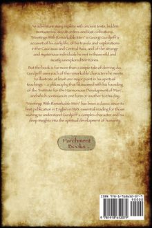 Text beschreibt eine Abenteuer-Erzählung voller alter Texte und mysteriöser Personen. "Parchment Books" als Logo.