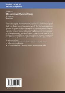 Buchtitel: "C Programming and Numerical Analysis". Text erklärt Buchinhalt, Fokus auf C und numerische Analyse.