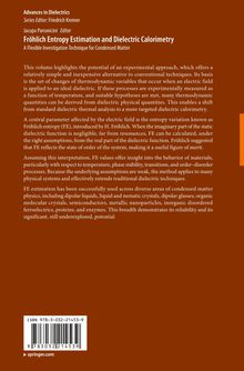 Titel: "Fröhlich Entropy Estimation and Dielectric Calorimetry". Wissenschaftliches Buchcover, brauner Hintergrund.
