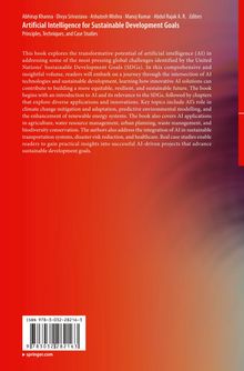 Oben: "Artificial Intelligence for Sustainable Development Goals". Orange-Rot-Verlauf, ISBN und Barcode unten.