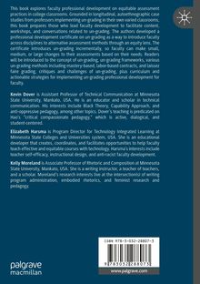 Über professionelle Entwicklung im Un-Grading, mit Autoreninfos: Kevin Dover, Elizabeth Harmsa, Kelly Moreland. Links ein weißes Logo.