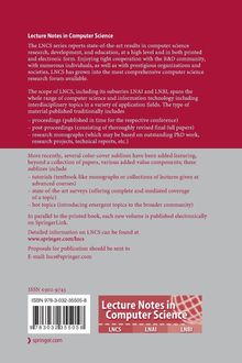 "Lecture Notes in Computer Science" beschreibt Veröffentlichungen zu Informatik. Enthalten sind Informationen zur Reihe, Kontaktinfo, ISBN.