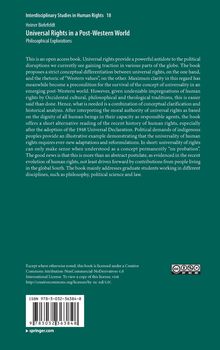 Text oben: "Universal Rights in a Post-Western World". Autor: Heiner Bielefeldt. Fachbuch für Studenten.