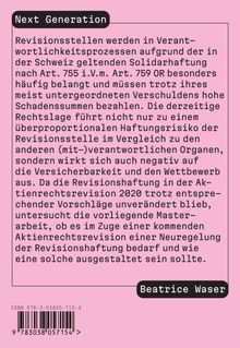 Beatrice Waser: Unterlassene Neuregelung der Revisionshaftung ¿ Verpasste Chance?, Buch