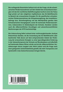 Text über die Konformität schweizerischer Fördermaßnahmen für erneuerbare Energien mit EU-Beihilfevorgaben. ISBN unten.