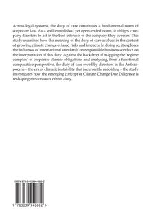 Text über die Pflicht zur Sorgfalt im Unternehmensrecht und ihre Entwicklung im Kontext des Klimawandels. ISBN unten.