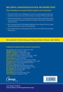 BELIEBTE KURZGESCHICHTEN INTERPRETIERT. Vorbereitungen auf Klassenarbeit, Klausur oder Abitur. Autorenliste und ISBN enthalten.