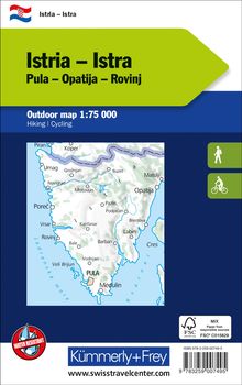 Istrien Pula, Opatija, Rovinj, Outdoorkarte Kroatien 1:75 000, Karten