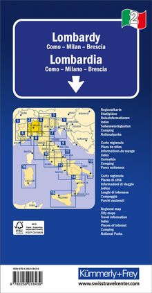 Kümmerly+Frey Regional-Strassenkarte 2 Lombardei 1:200.000, Karten