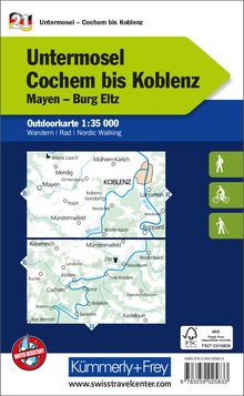 Kümmerly+Frey Outdoorkarte Deutschland 21 Untermosel, Cochem bis Koblenz 1:35.000, Karten