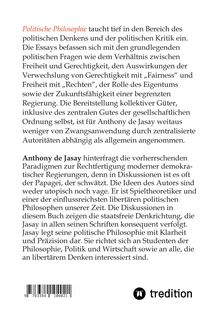 Anthony De Jasay: Politische Philosophie, Buch