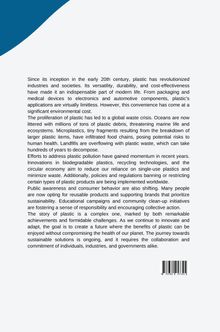 Sachin: A Material Revolution: The Story of Plastic and Its Impact, Buch