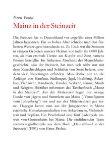 Ernst Probst: Mainz in der Steinzeit, Buch