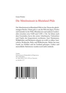 Ernst Probst: Die Mittelsteinzeit in Rheinland-Pfalz, Buch