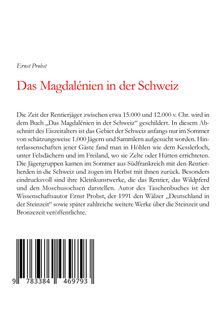 Ernst Probst: Das Magdalénien in der Schweiz, Buch