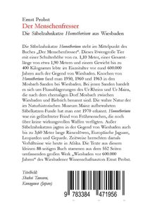 Ernst Probst: Der Menschenfresser, Buch