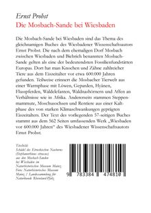 Ernst Probst: Die Mosbach-Sande bei Wiesbaden, Buch