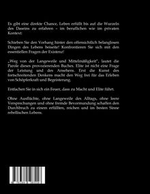 Ein Text beschreibt ein Buch über das Durchbrechen von Langeweile und Mittelmäßigkeit durch kreatives Denken. Unten ein Barcode.