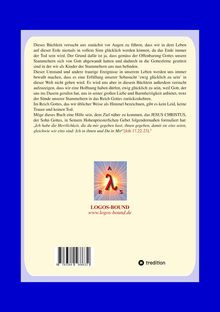 Text beschreibt die Suche nach ewigem Glück. Logo oben zeigt einen stilisierten Buchstaben umgeben von Strahlen.