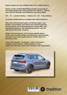 Ein Guide für CUPRA Fahrer mit Modellübersicht. Enthält Infos zu Infotainment, Tuning, Tipps und ein Auto auf sandigem Boden.
