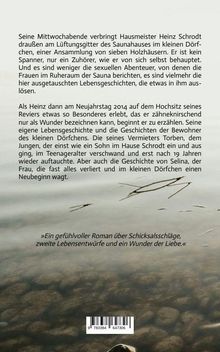 Text: »Ein gefühlvoller Roman über Schicksalsschläge, zweite Lebensentwürfe und ein Wunder der Liebe.«  
Hintergrund: Wasser mit Steinen.