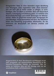 Text beschreibt die enge, ungeteilte Beziehung der Gottgeweihten zu Gott. Unten Goldring im Licht. Autorin: Margarete Eirich.