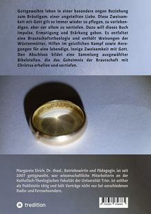 Text oben: Gottgeweihte leben in einer besonders engen Beziehung zum Bräutigam... unten: Margarete Eirich, Dr. theol....  
In der Mitte: Ein goldfarbener Ring.
