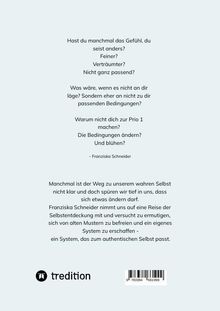 Texte von Franziska Schneider über das Gefühl, anders zu sein und den Weg zur Selbstentdeckung. Unten "tredition" Logo.